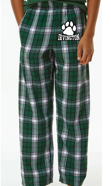 Green Bulldog Flannel PJS - YOUTH SIZES